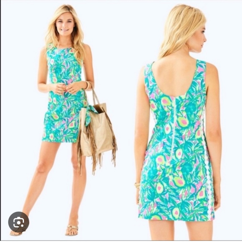 EUC Lilly Pulitzer Mila Shift Guac and Roll size 00